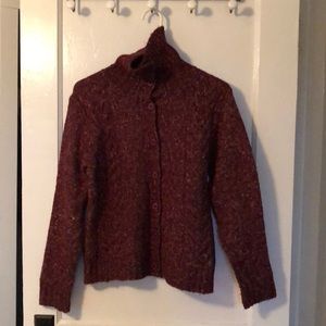 L.L. Bean Button-up Sweater, Burgundy XS